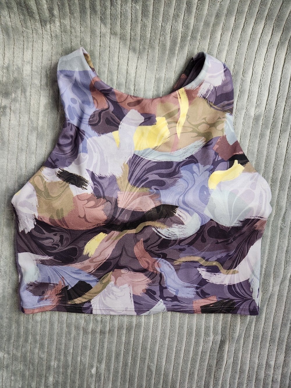 Athleta Sports Bra Conscious Crop Low Impact Longline  Bra Small printed cup A-C